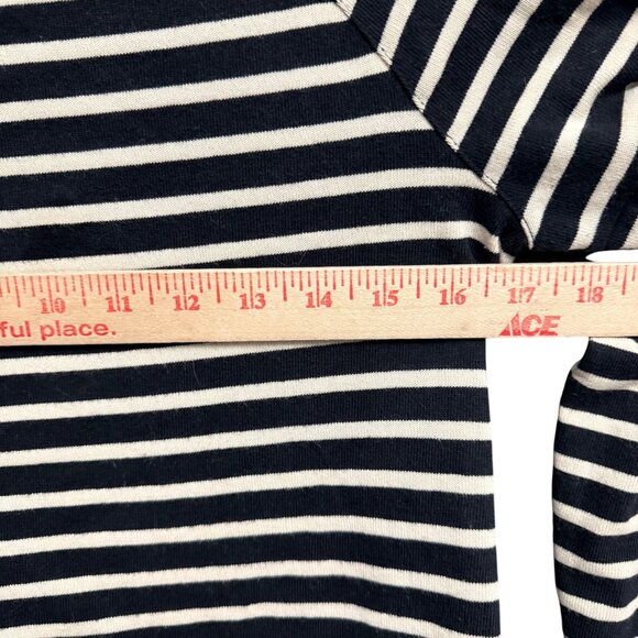 Madewell Womens XS Black Beige Striped Long-Sleeve Top - Picture 5 of 8